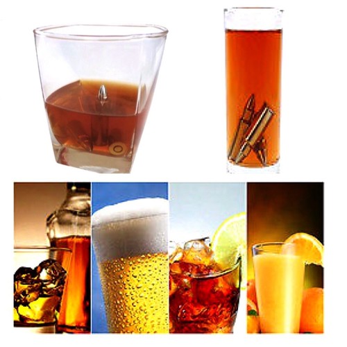 6x Whiskey Whisky Stones Bullet Stainless Steel Ice Cube Wine Chiller Cooler Box - Picture 9 of 10