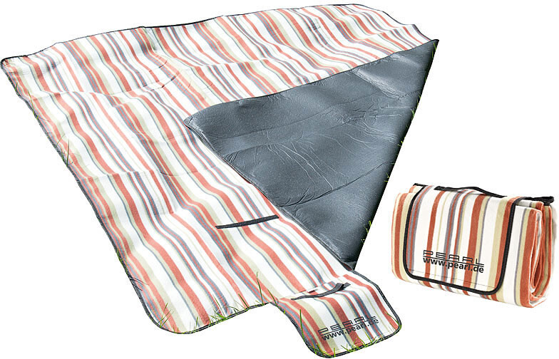 Couverture de pique-nique 200 x 175 cm à rayures Pearl pour jardin et plage