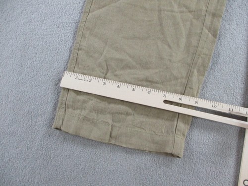 NEW Club Room Pants Mens XL Dark Khaki Tan Pure Linen Drawstring Luxury Trousers - Picture 8 of 11