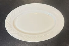 12 Inch Scalloped Oval Plate White 2 PCS
