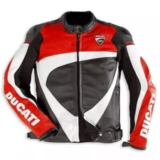 DUCATI Corse Men Motorbike Racing Sport Jacket Real Cowhide Leather Biker Jacket