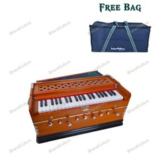9 Stopper Chudidaar Bellow 42 Key Two Reed Bass-Male 3 1/2 Octave Wooden Color