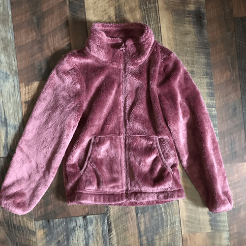 Tommy Bahama Girls zip up Jacket SZ 6 soft furry plush rose pink (Yu) - Picture 4 of 4
