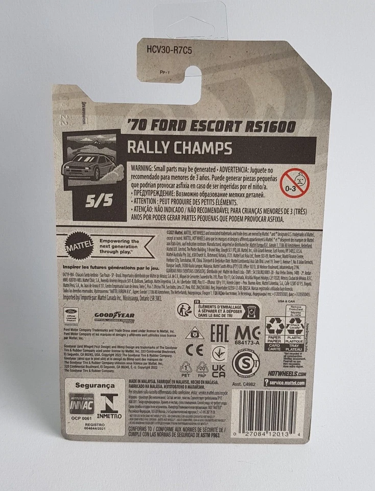 Mattel/Hot Wheels 244/250, '70 Ford Scorta RS1600 Pristine Condizioni Perfette - Immagine 4 di 4