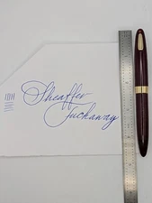 Sheaffer Tuckaway Burgundy Fountain Pen 14k Gold Nib Restored *