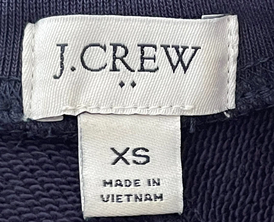 J. Sudadera Crew Cremallera Trasera Cuello Redondo Floral Volantes Ribete Para Mujer’s XS Azul Marino Foto 2 de 4