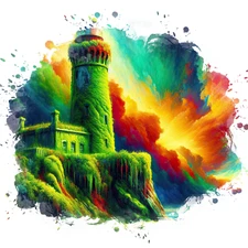 XXL 18X18 Car Sticker Watercolor Lighthouse Weatherproof Vinyl Decal