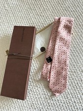 Louis Vuitton Men's Pink Multicolor Silk Jacquard Geometric Logo Tie with Box