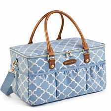 Luxe Diaper Caddy Organizer Tote, Extra-Large Collapsible Nursery Storage for...