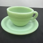 Vintage Fire King Jadeite Heavy Restaurant Ware Cup and Saucer
