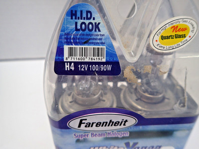 New Farenheit Super White Beam Halogen Bulb H4 12V 100/90W. Free Shipping!