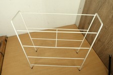 Vintage Shoe Rack Metal White Plastic Coated Wire Mid Century Retro 4 Tier