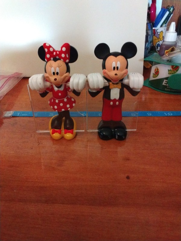 Disney Minnie & Mickey Mouse Magnetic Photo Holder 2.5x2.5" Missing Noses,...