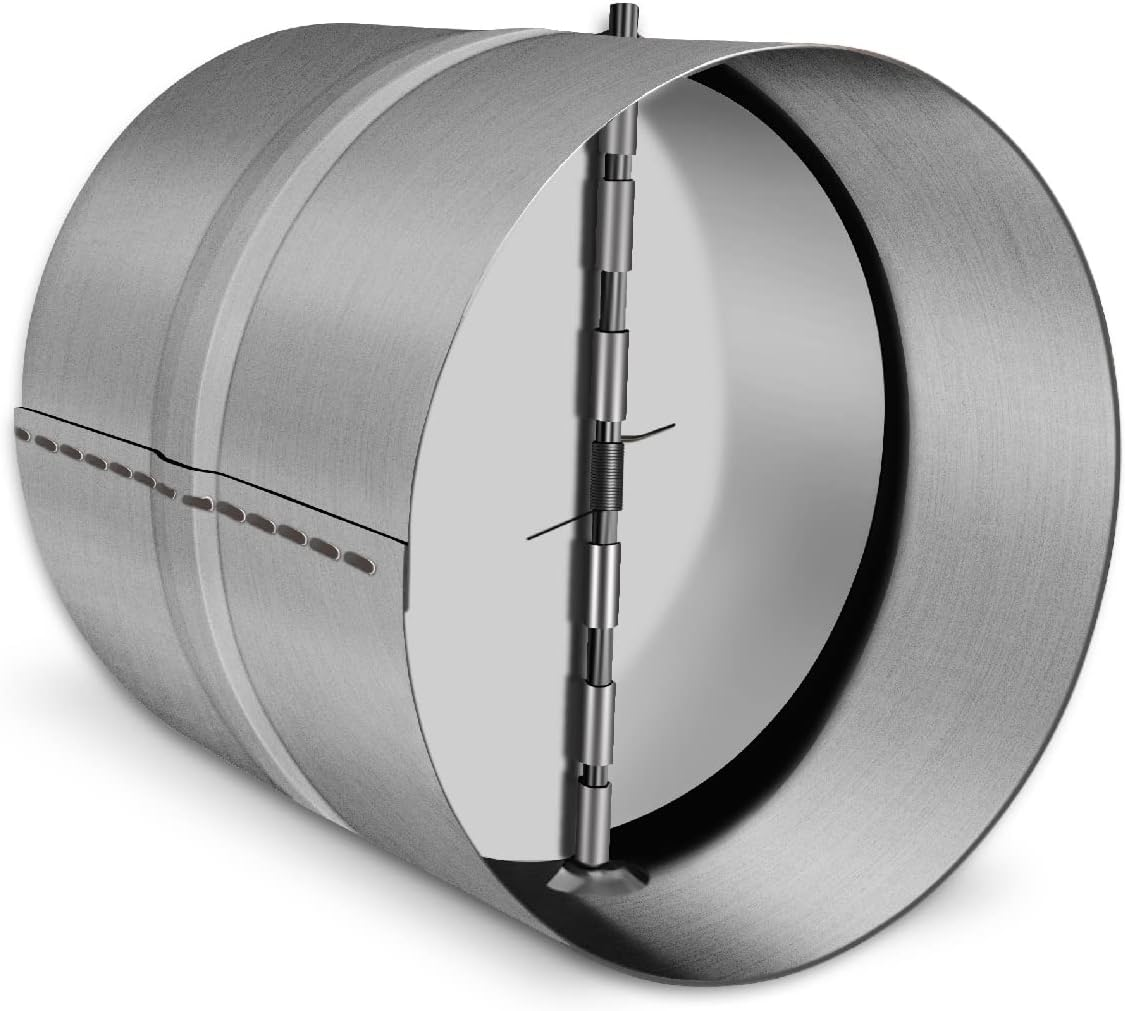 Connector with Backdraught Shutter 100Mm, Non Return 4-Inch Damper Flap to Conne