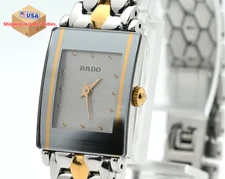 [NEAR MINT] RADO Diastar 153.0489.3 Silver Gold Two Tone 18mm Ladies Watch JAPAN