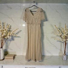 Adrianna Papell Womens Beaded Blouson Maxi Evening Dress Plus Gown 20W Formal