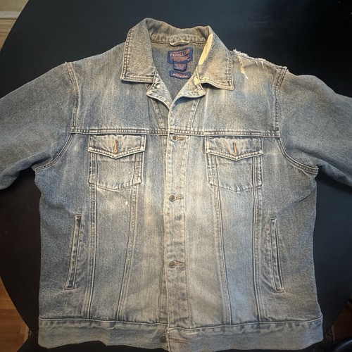 VTG Pendleton Denim Wool Jacket High Grade Western Wear Aztec Sz XL 25/27’ - Picture 4 of 11