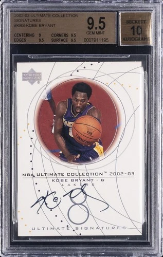 2002 ULTIMATE COLLECTION SIGNATURES #KBS KOBE BRYANT BGS 9.5 AUTO 10