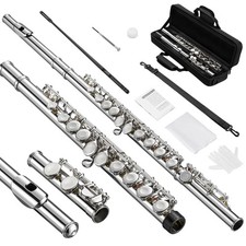 Flutes, Closed Hole C 16 Keys Flute Instrument, Student Flute for Beginner Ad...