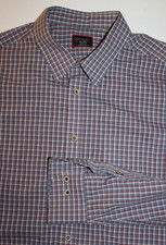 UNTUCKit Men's XL Wrinkle Free Plaid Button Down Shirt Slate Gray Maroon White