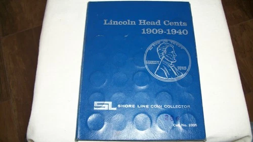 Lincoln Head Cent Collection 1909-1940 Book 62 Coins Good Condition  Shore Line
