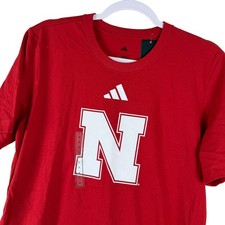 NWT Adidas Men's Nebraska Cornhuskers Red Logo T Shirt Size Small