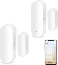 2 Pack Wifi Door Sensor: Window Contact Sensor, Free App Alerts, Programmable wi