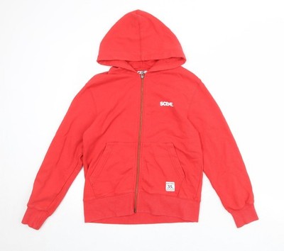 Scene Damen Hoodie rot Polyester Full Zip Größe XS Reißverschluss