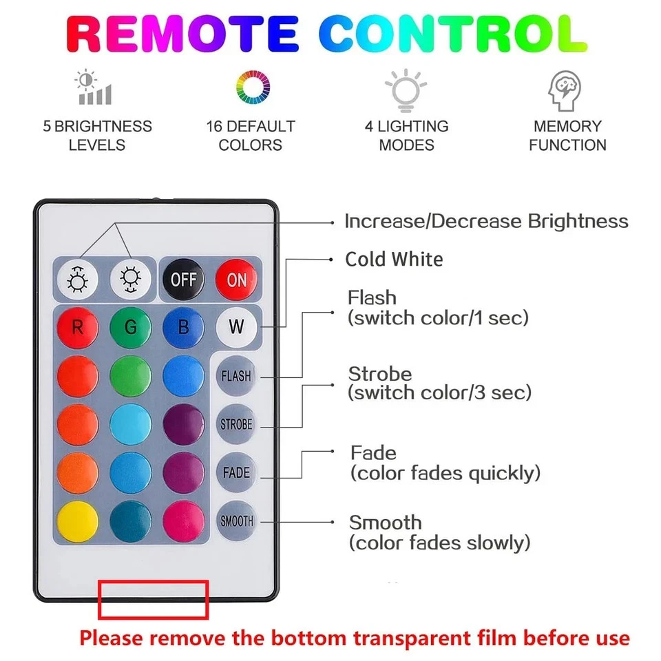 RGB Bulb LED Light 16 Colour Changing B22 Bayonet E27 Screw Lamp Remote Control - Image 4 of 4