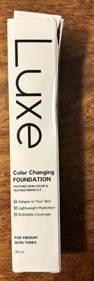 Luxe Research Color Changing Foundation for Women   30 mL Medium Free Shipping