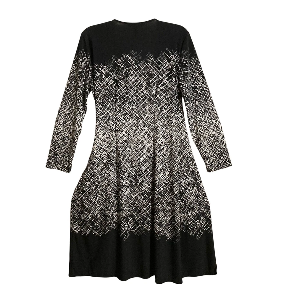 Vestido BCBG Max Azria Adele MED Negro Oliva Envolvente Corbata Sedosa Midi Salsa BalletCore Foto 2 de 4