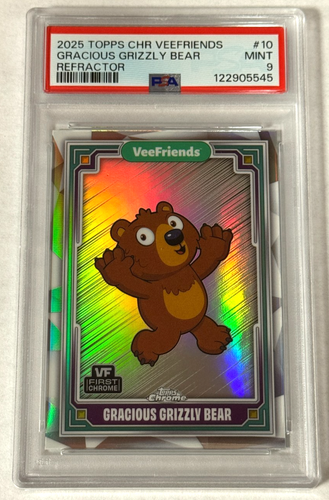 Gracious Grizzly Bear Ref. VF First 2025 Topps Chrome Veefriends #10 PSA 9 POP 1
