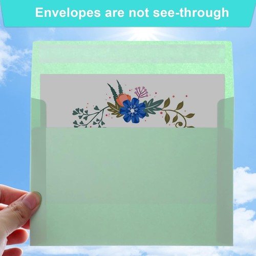 50 Pack Colored A7 Envelopes, 5x7 50Pcs A7(5x7), Yellow,Orange,Green,Red,Pink - Picture 4 of 7