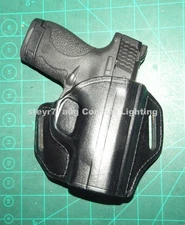Bianchi 23998 RH Leather 2 Slot Belt Holster S&W Shield & PLUS No Light / Laser