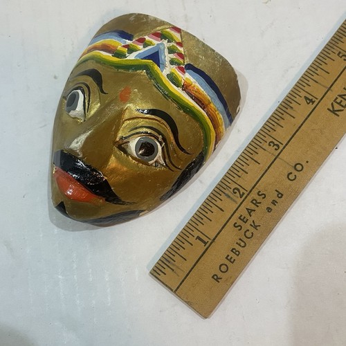 Vintage Javanese Java Island Hand Carved & Painted Wood Mask Indonesia Lot Of 3 - Picture 7 of 7