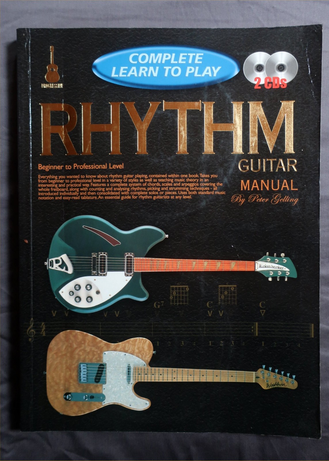 RHYTHM GUITAR MANUAL Complete learn to play By Peter Gelling ~ Music Tutor Book