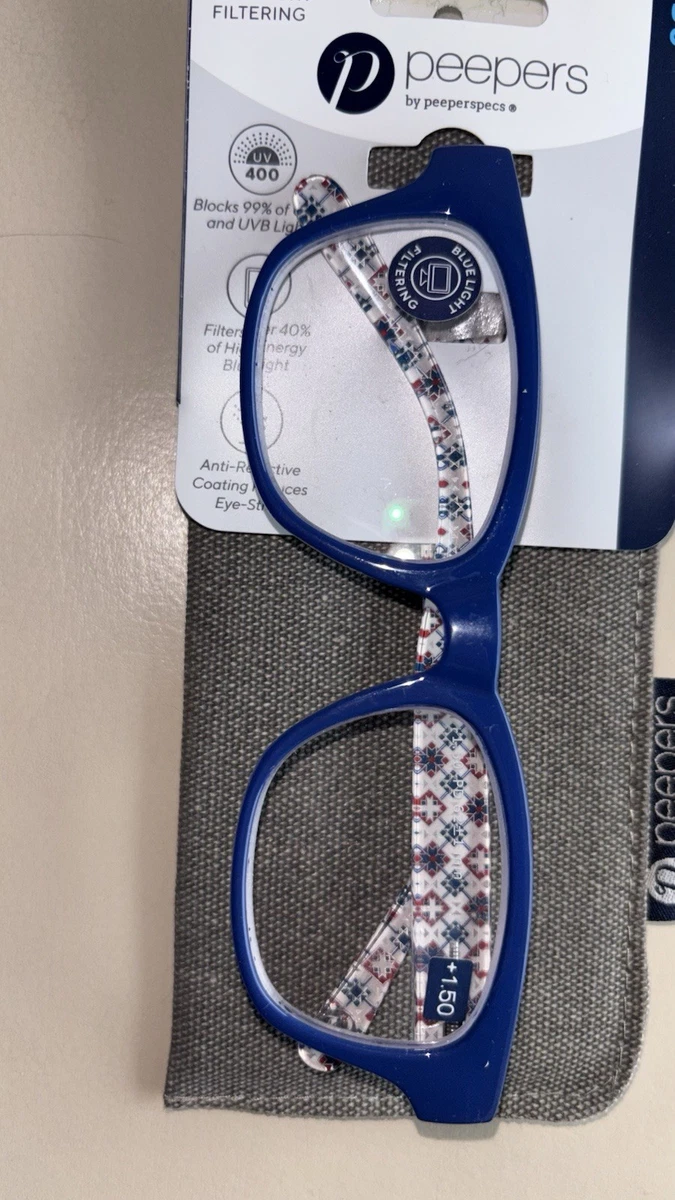 Peepers Women’s Reading Glasses Cheaters 3.50 Blue Light NWOT Set Of 4 Peepers Blue Light Readers Chester - Cobalt/Cobalt Tortoise  main image 3