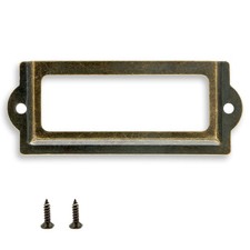 Bronze Antique Metal Office File Cabinet Drawer Name Label Holder 3.3" 30 PCS