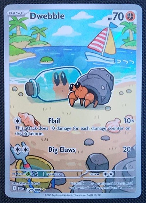 Dwebble 129/086 Illustration Rare Holo Pokemon Black Bolt NM