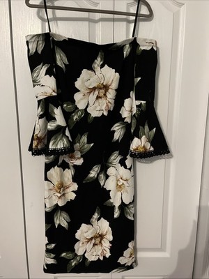premier amour Black Floral dress Size 12