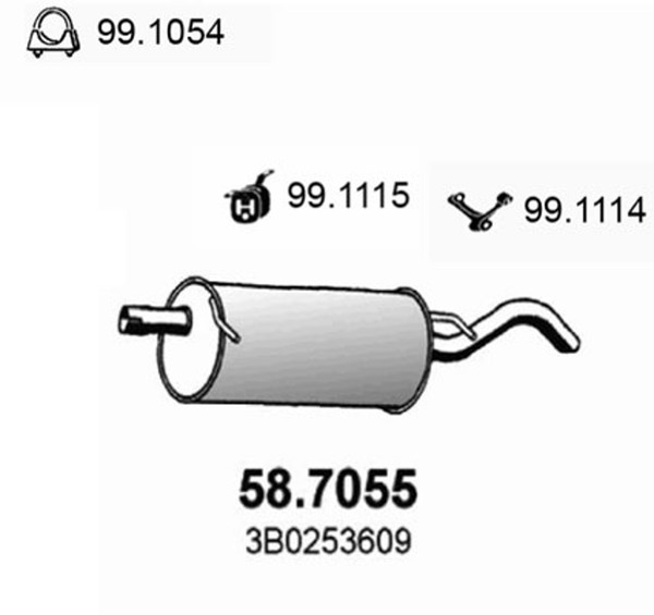 EndschalldäMpfer NachschalldäMpfer Asso 58.7055 FüR Passat VW B5 3B2 Variant 3B5-image