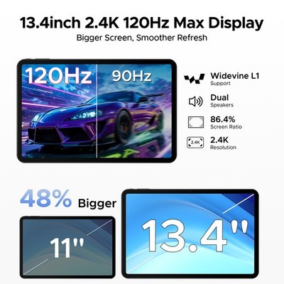 POCKAM P13 Android 16 Tablet 13.4 inch Tablet 48GB+128GB 12000mAh