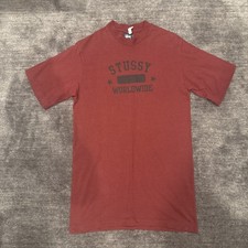 90’s Vintage STUSSY WORLDWIDE T-Shirt Men’s Small Surfwear Made In USA 28 X 17