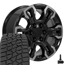 Set4 Oe Wheels Cv65 18x8.5 Black Rims 27565r18 At Tires Tpms 6x139.7