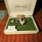 Vintage Krementz Silver Tone Floral Embellished Pin Brooch Costume Jewelry