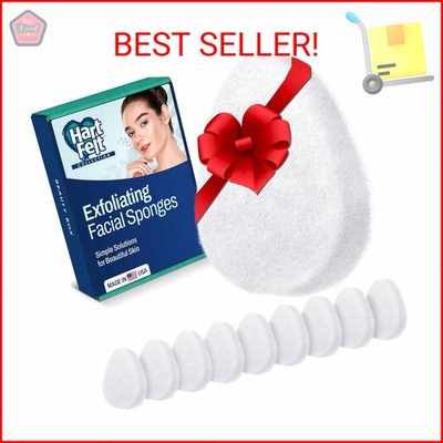 HartFelt [10 Pack] Regular Exfoliating Facial Sponge for Face - Daily Cleansing