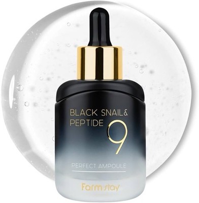 FARMSTAY Black Snail & Peptide 9 Perfect Ampoule Deep Replenishing 1.18oz /35ml