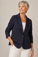 Chicos Ponte Knit Blazer Ink Dark Blue New With Tags