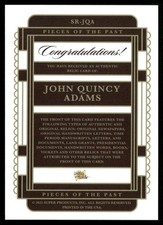 2025 Pieces of the Past Authentic Handwritten Relic John Quincy Adams SR-JQA