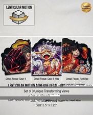 One Piece Luffy Lenticular Motion Sticker Set   Gear 4 / Gear 5 / Red Hawk
